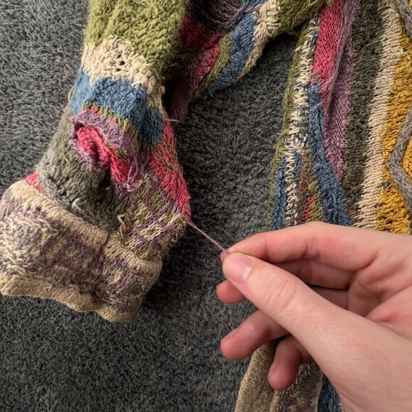 COOGI Classic Authentic Women Sweater Knit Linen Cotton Medium Colorful Multi - Picture 14 of 16